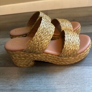 Matisse Tan Espadrille Shoes with Woven Design